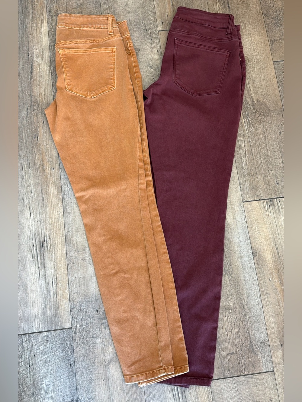 Maurice’s Mid-Rise Skinny Jeans Caramel and Maroon / Burgundy - Sz Small Regular